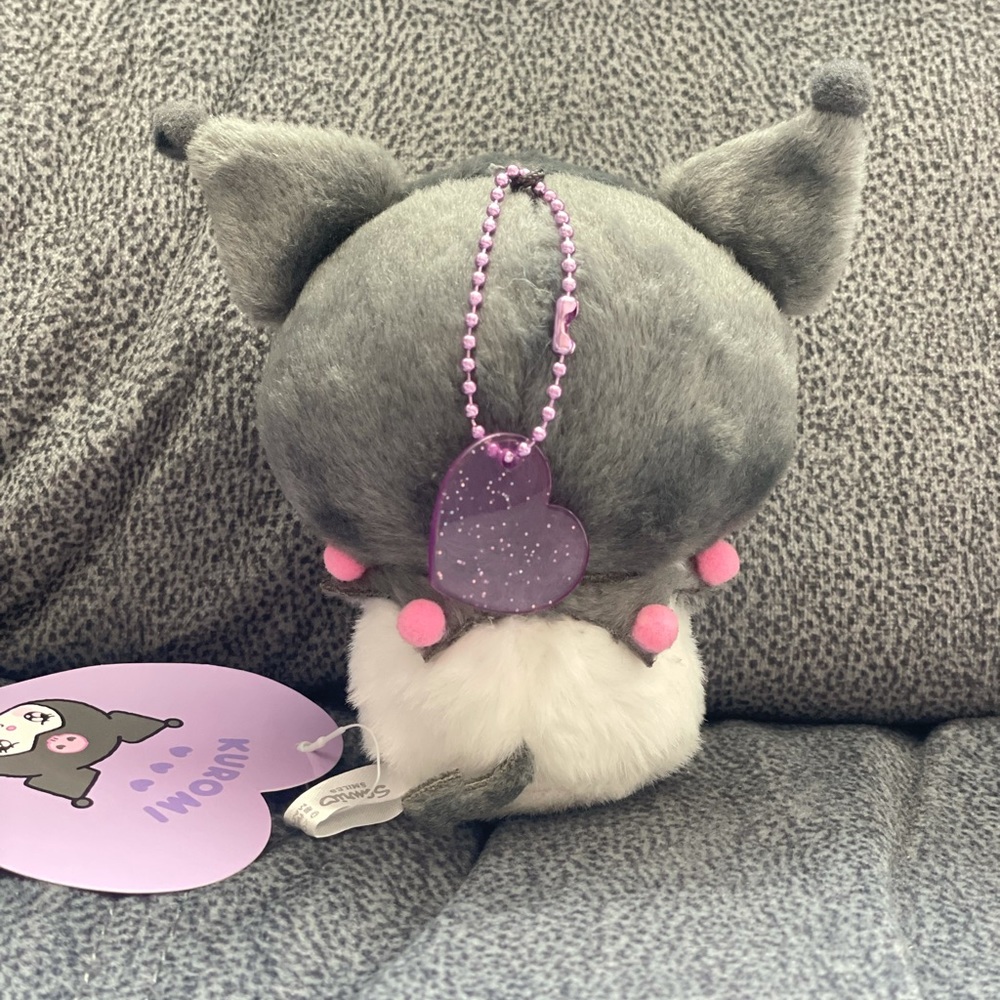 Hearts Eyes Kuromi Plush Plush Keychain (5.5”) - Picture 6 of 10